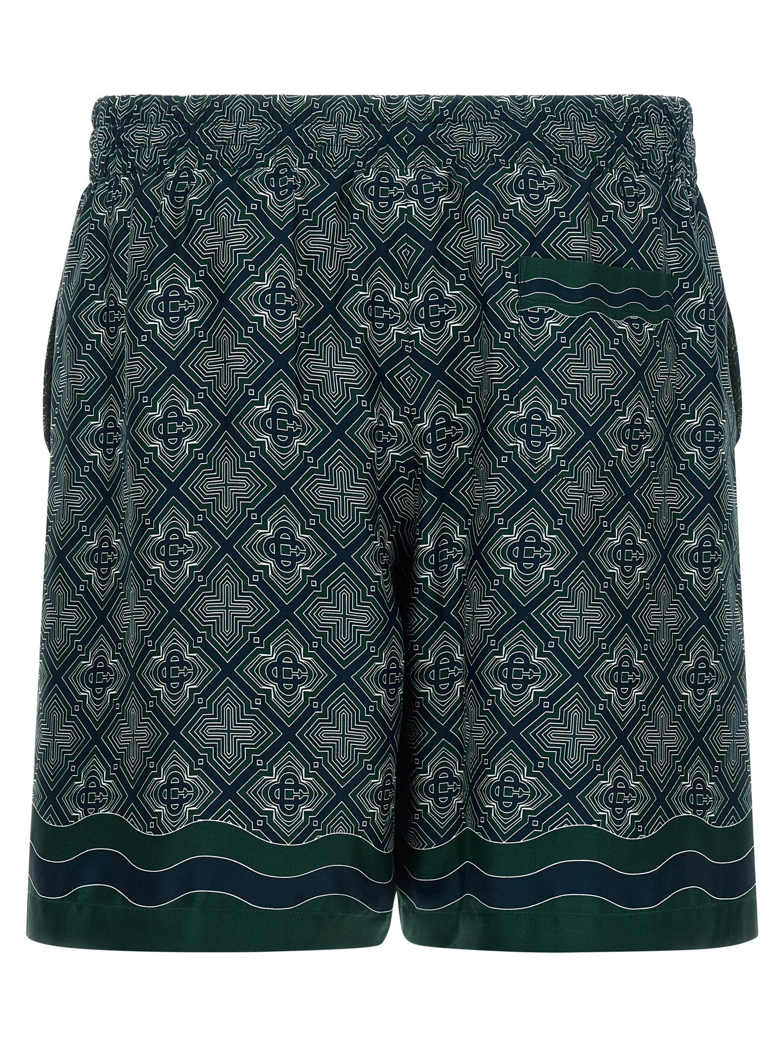 Mehrfarbige Cargo-Shorts aus Seide