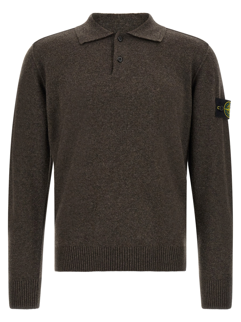 Braunes Poloshirt aus Wolle