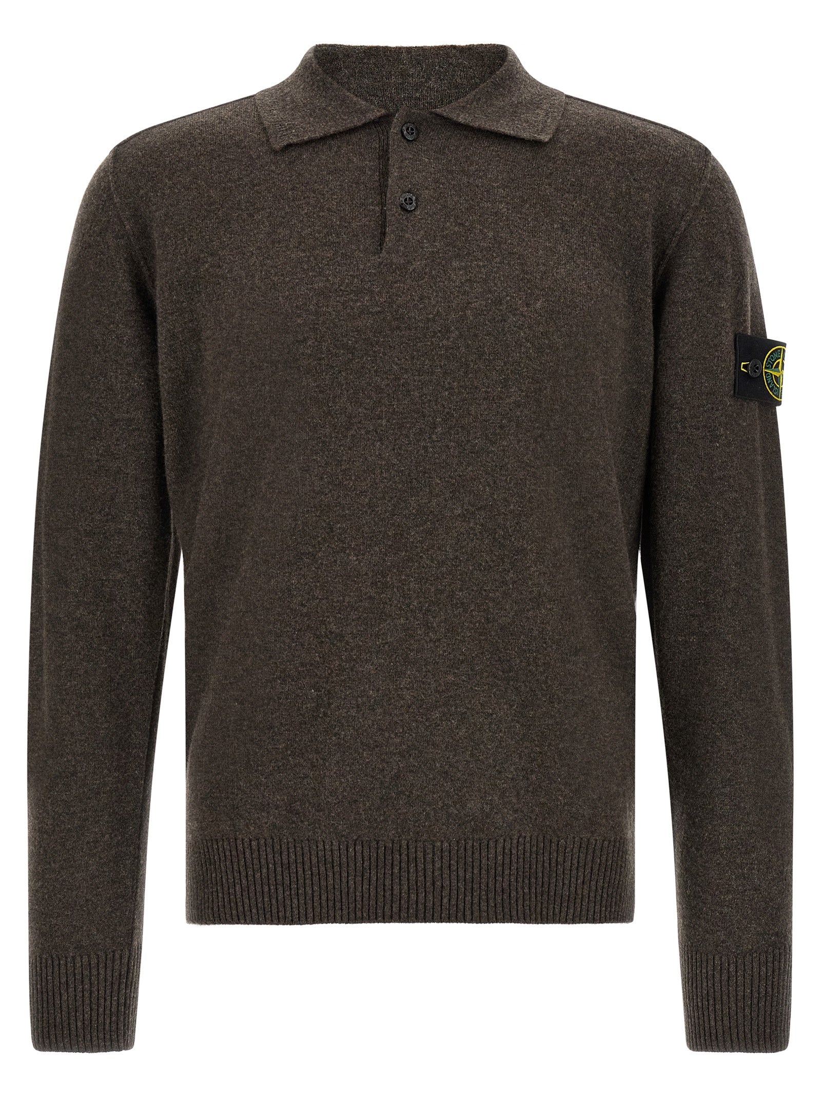 Braunes Poloshirt aus Wolle