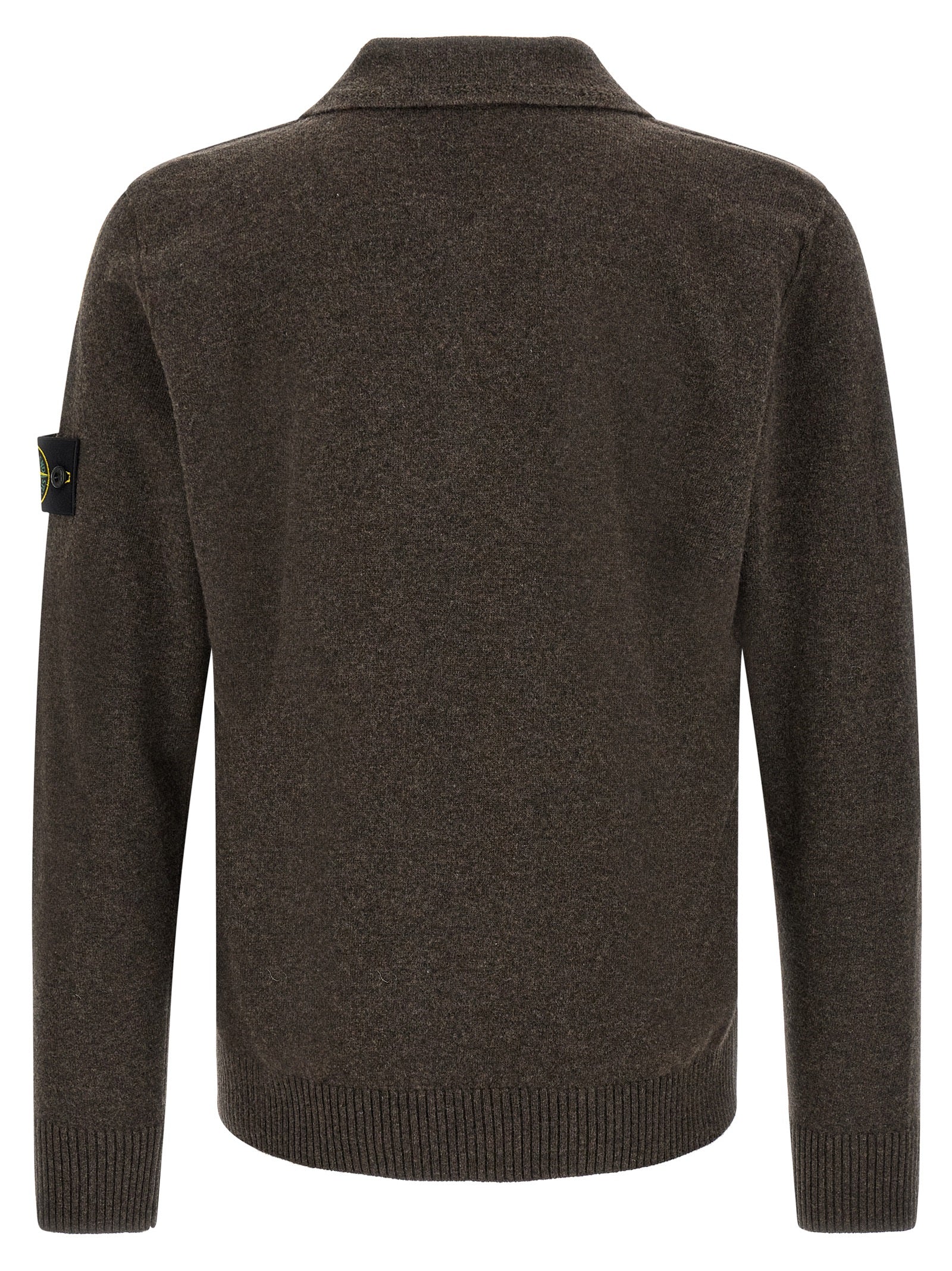 Braunes Poloshirt aus Wolle