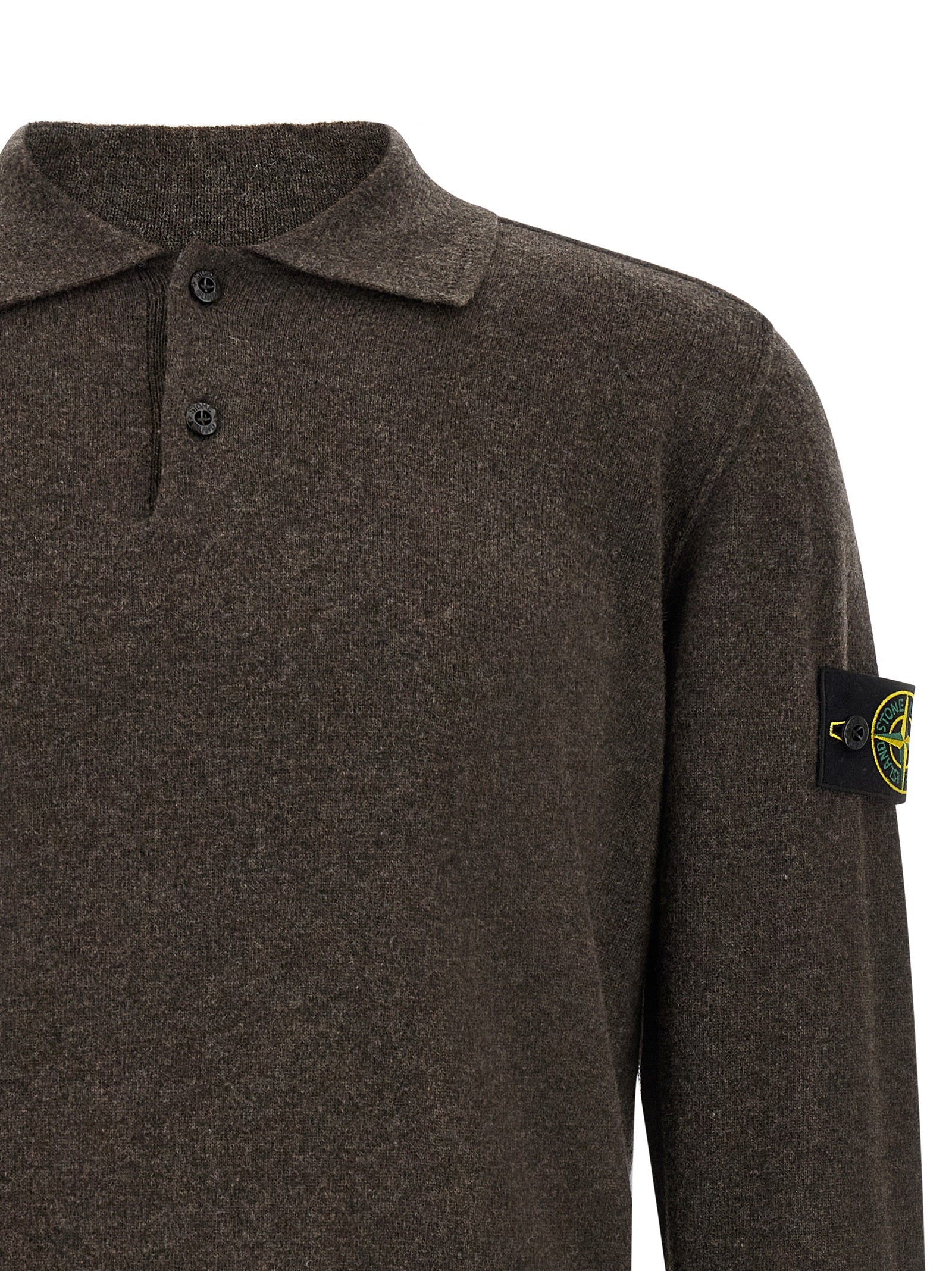 Braunes Poloshirt aus Wolle