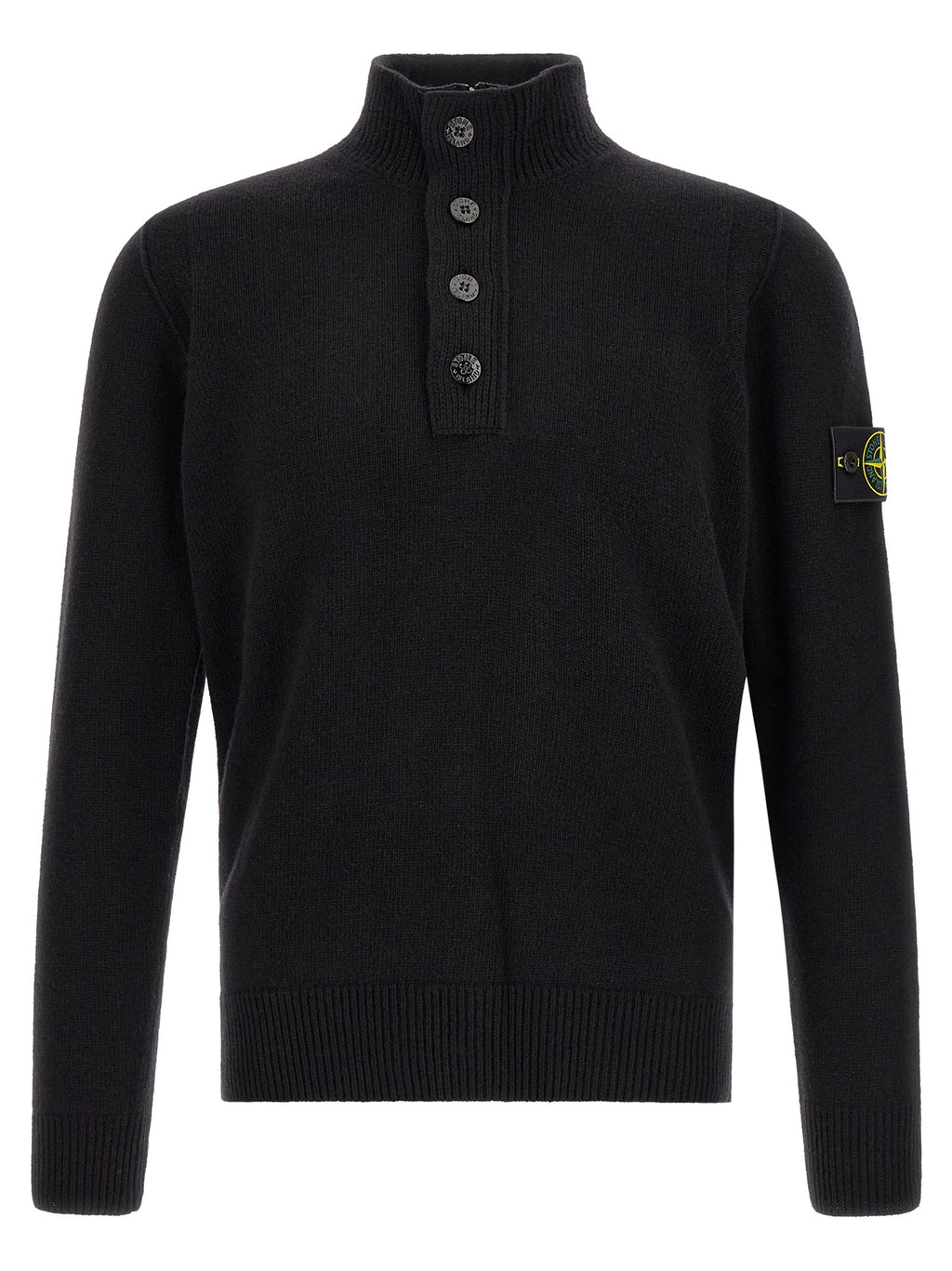 Schwarze Strickjacke aus Wolle
