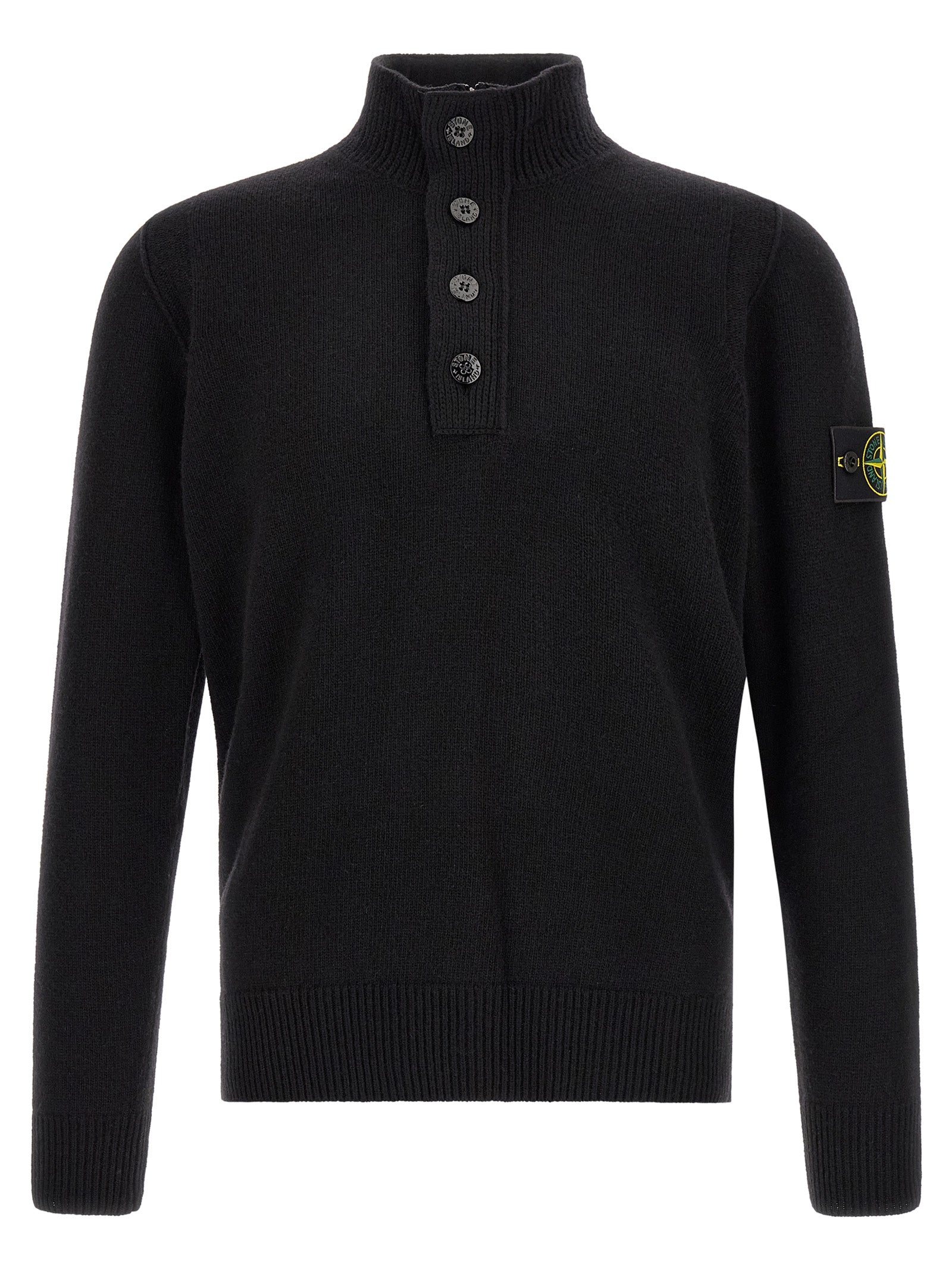Schwarze Strickjacke aus Wolle