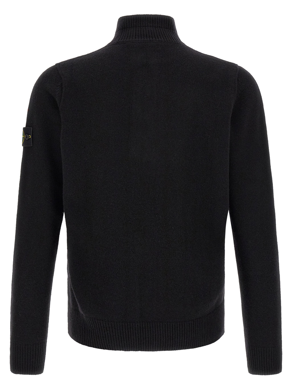 Schwarze Strickjacke aus Wolle