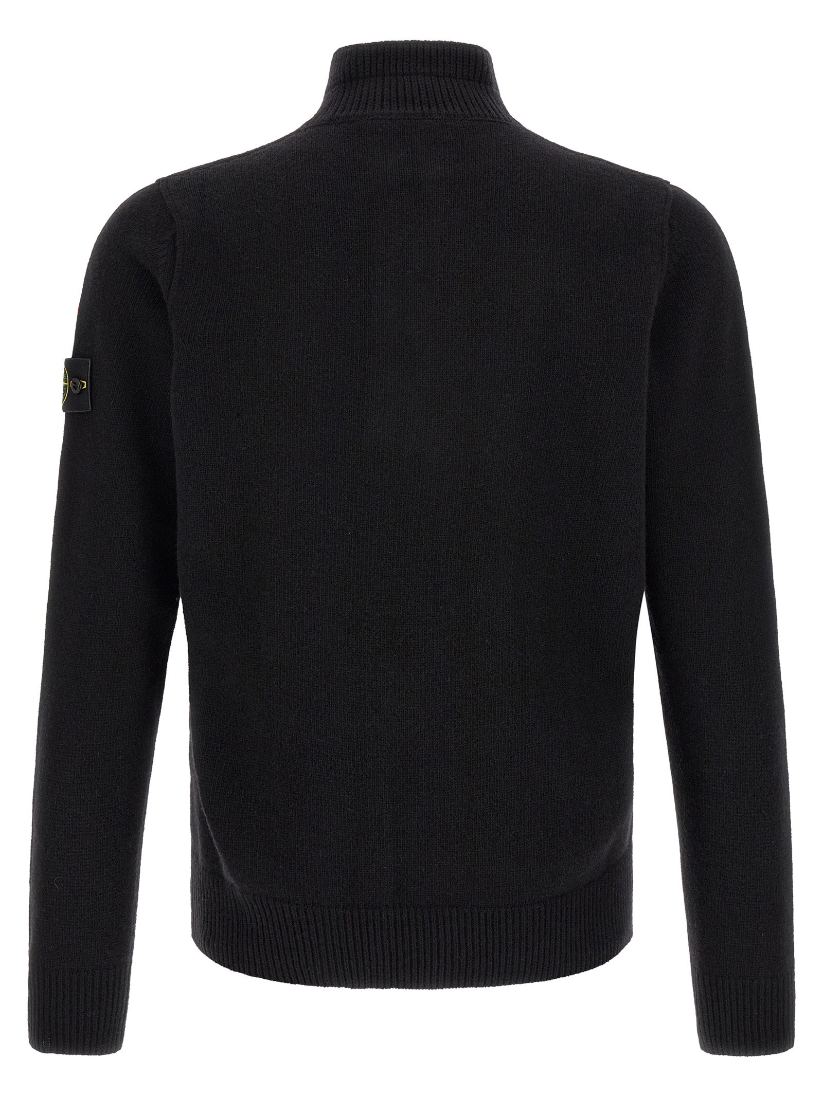 Schwarze Strickjacke aus Wolle