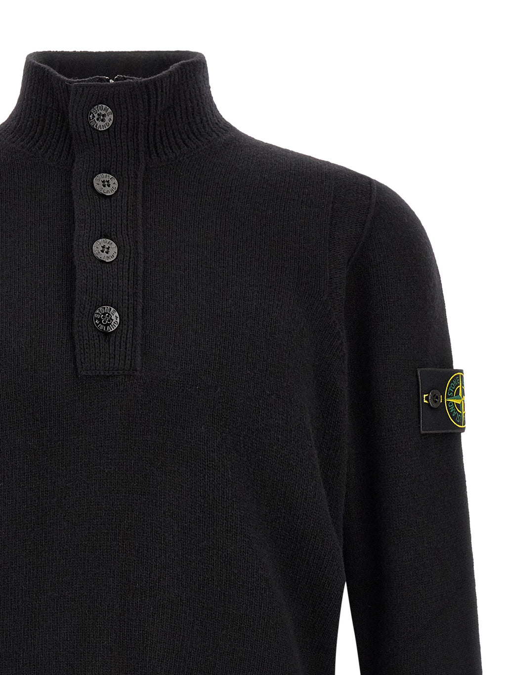 Schwarze Strickjacke aus Wolle