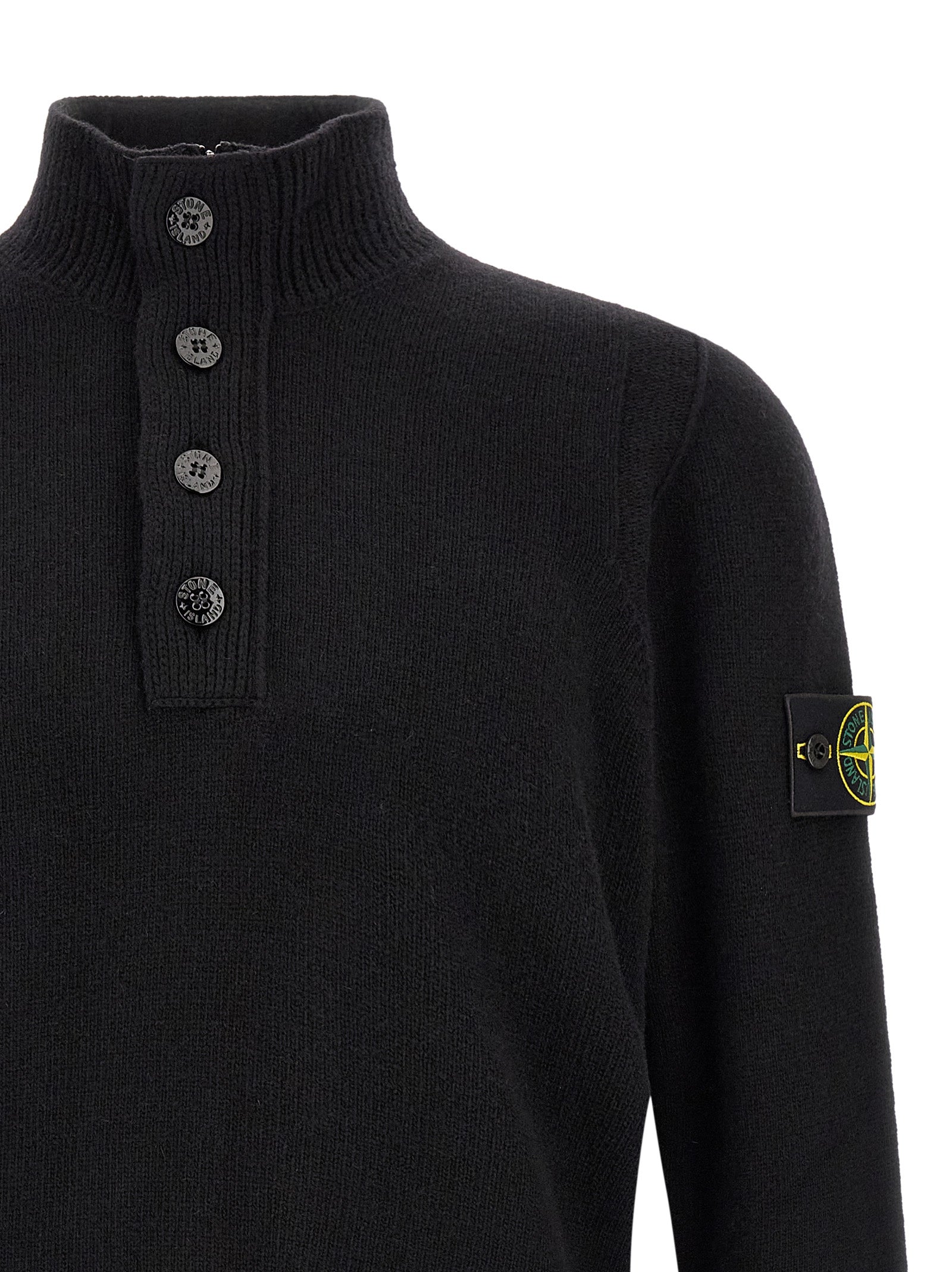 Schwarze Strickjacke aus Wolle