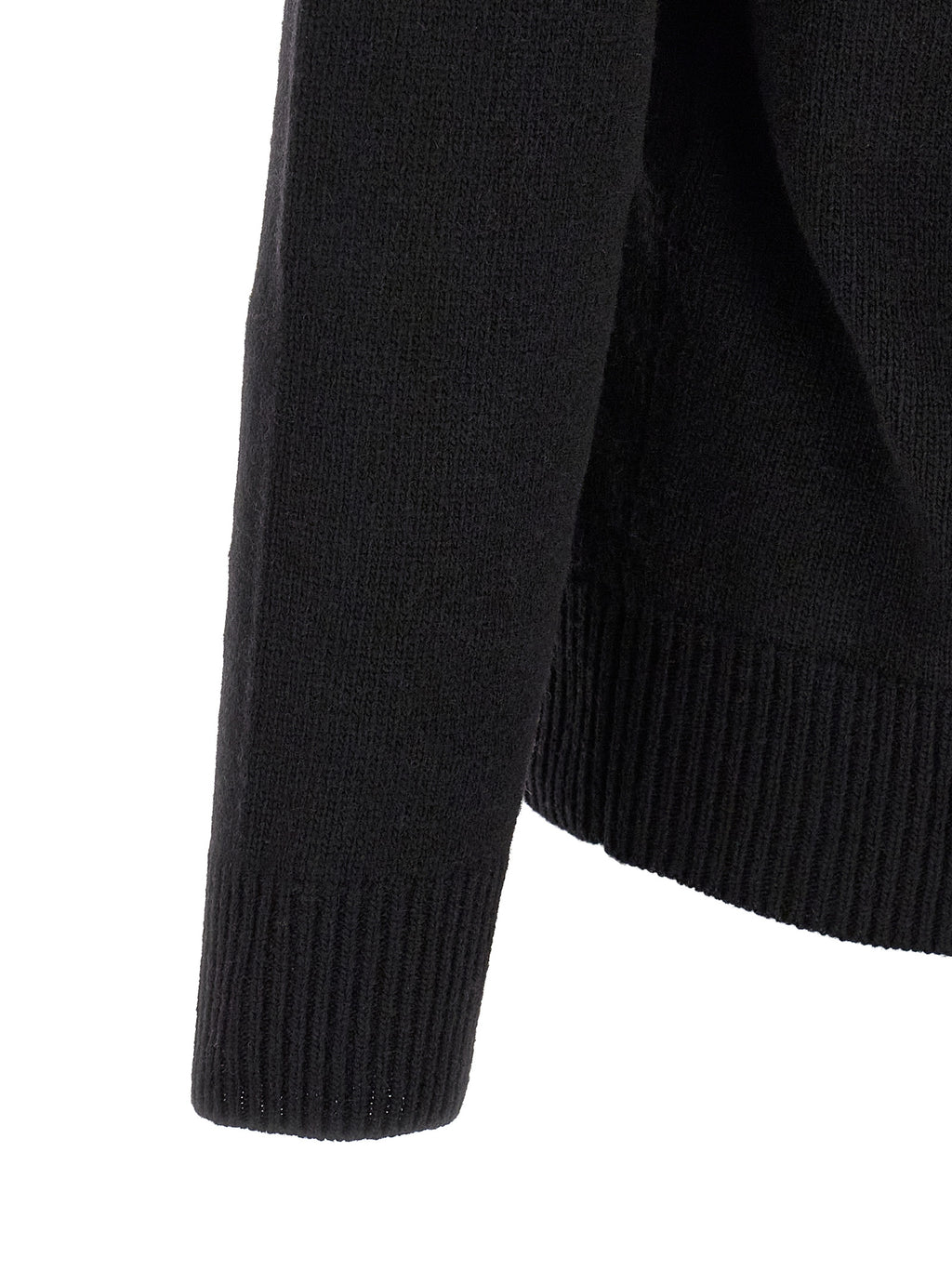 Schwarze Strickjacke aus Wolle