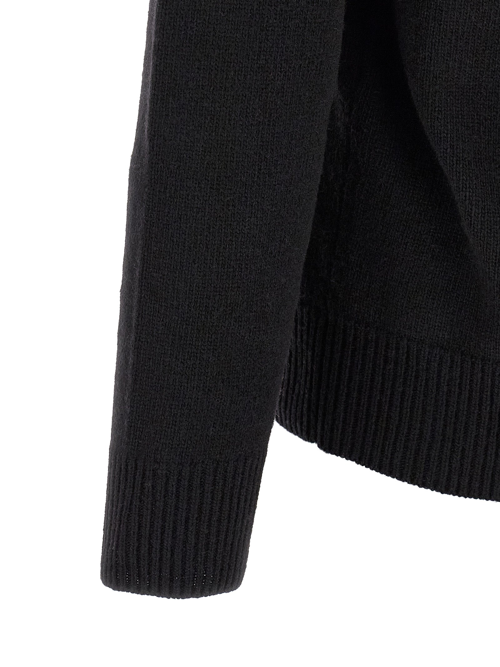 Schwarze Strickjacke aus Wolle