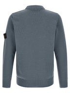 Blauer Cardigan aus Schurwolle Stone Island