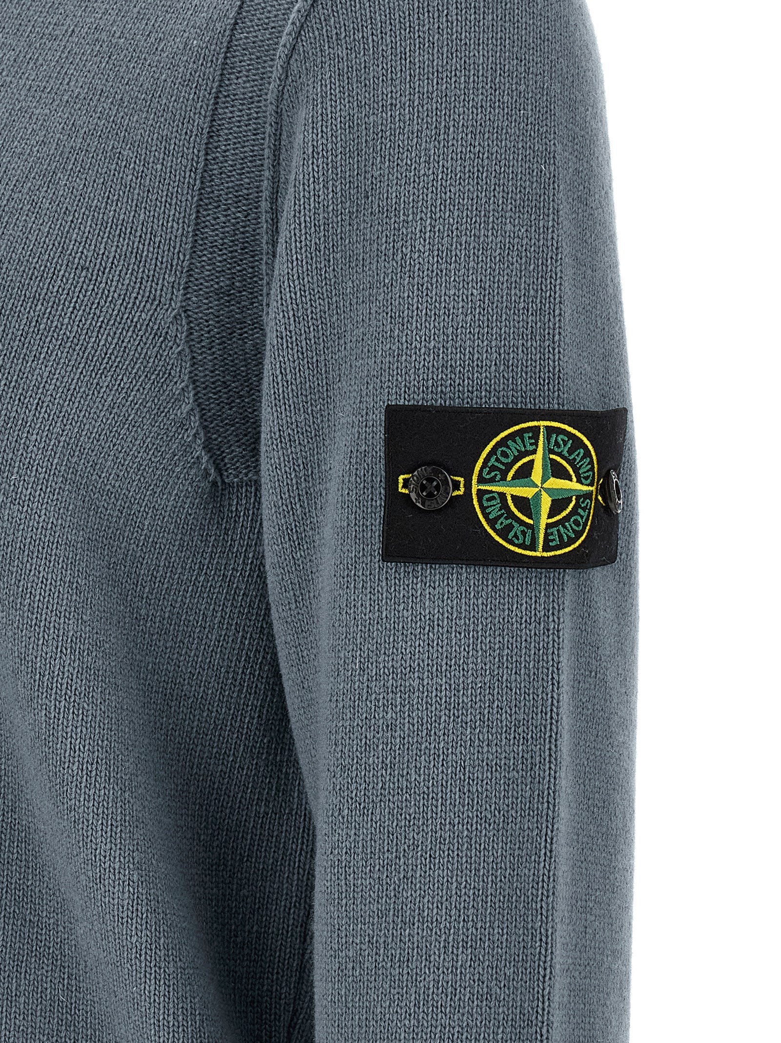 Blauer Cardigan aus Schurwolle Stone Island