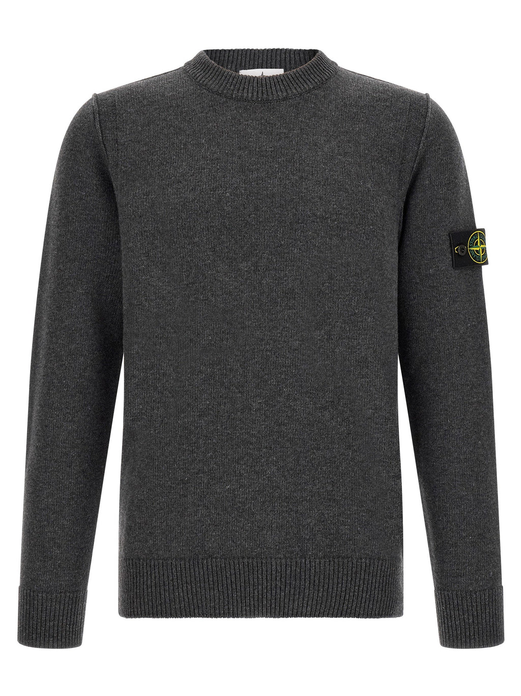 Grauer Cardigan aus reiner Schurwolle Stone Island