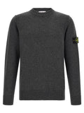 Grauer Cardigan aus reiner Schurwolle Stone Island