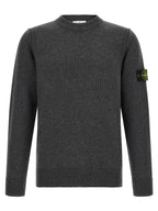 Grauer Cardigan aus reiner Schurwolle Stone Island