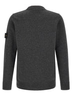 Grauer Cardigan aus reiner Schurwolle Stone Island