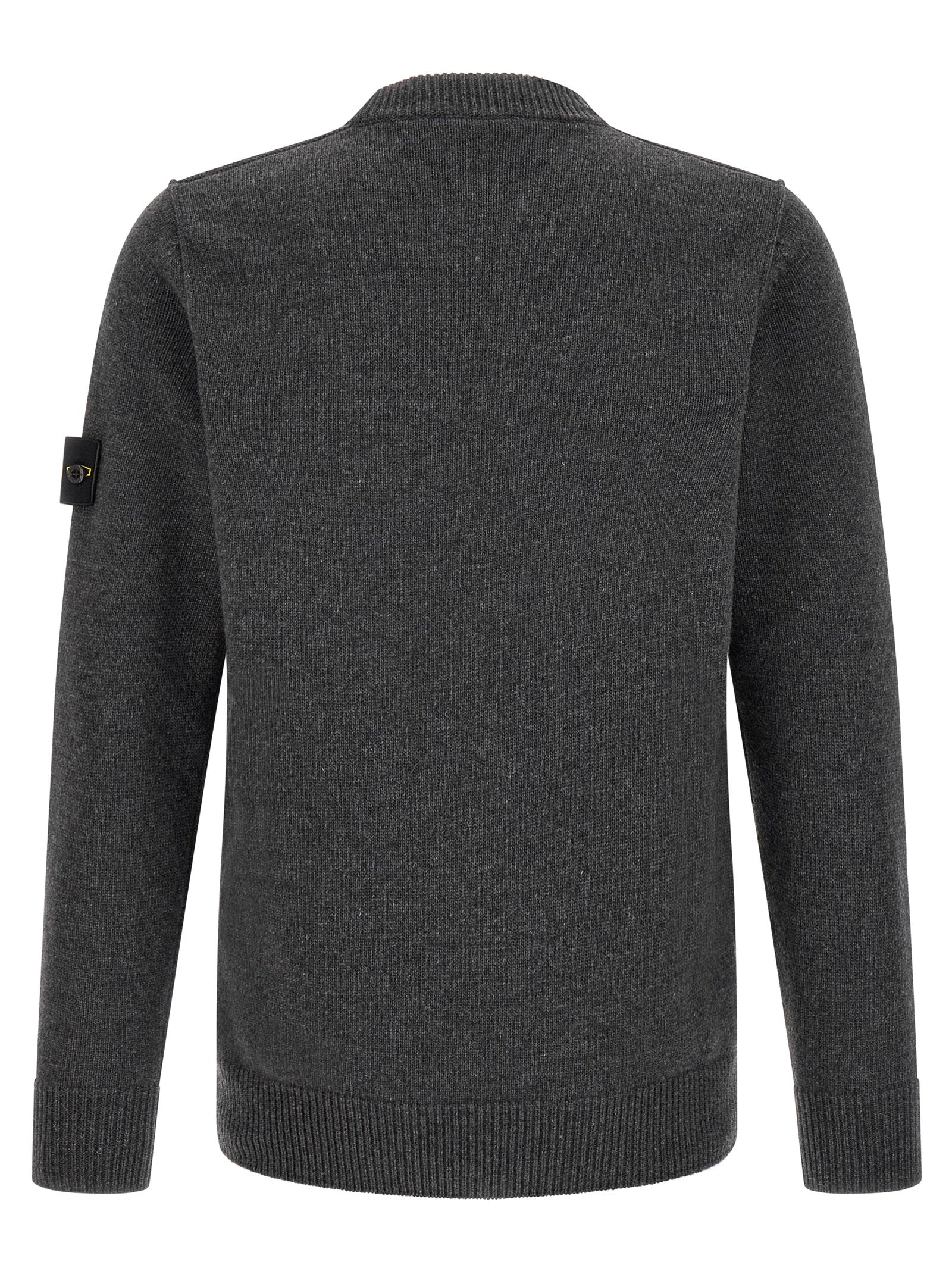 Grauer Cardigan aus reiner Schurwolle Stone Island