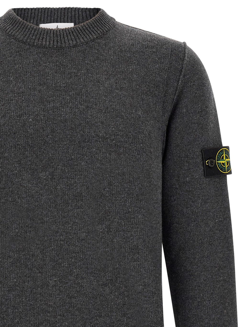 Grauer Cardigan aus reiner Schurwolle Stone Island
