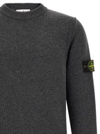 Grauer Cardigan aus reiner Schurwolle Stone Island