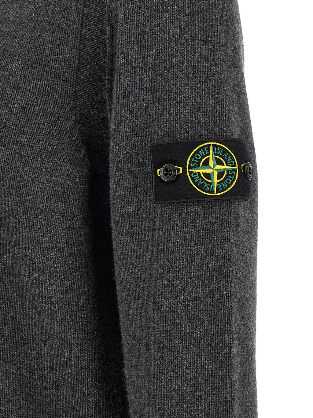 Grauer Cardigan aus reiner Schurwolle Stone Island