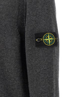 Grauer Cardigan aus reiner Schurwolle Stone Island