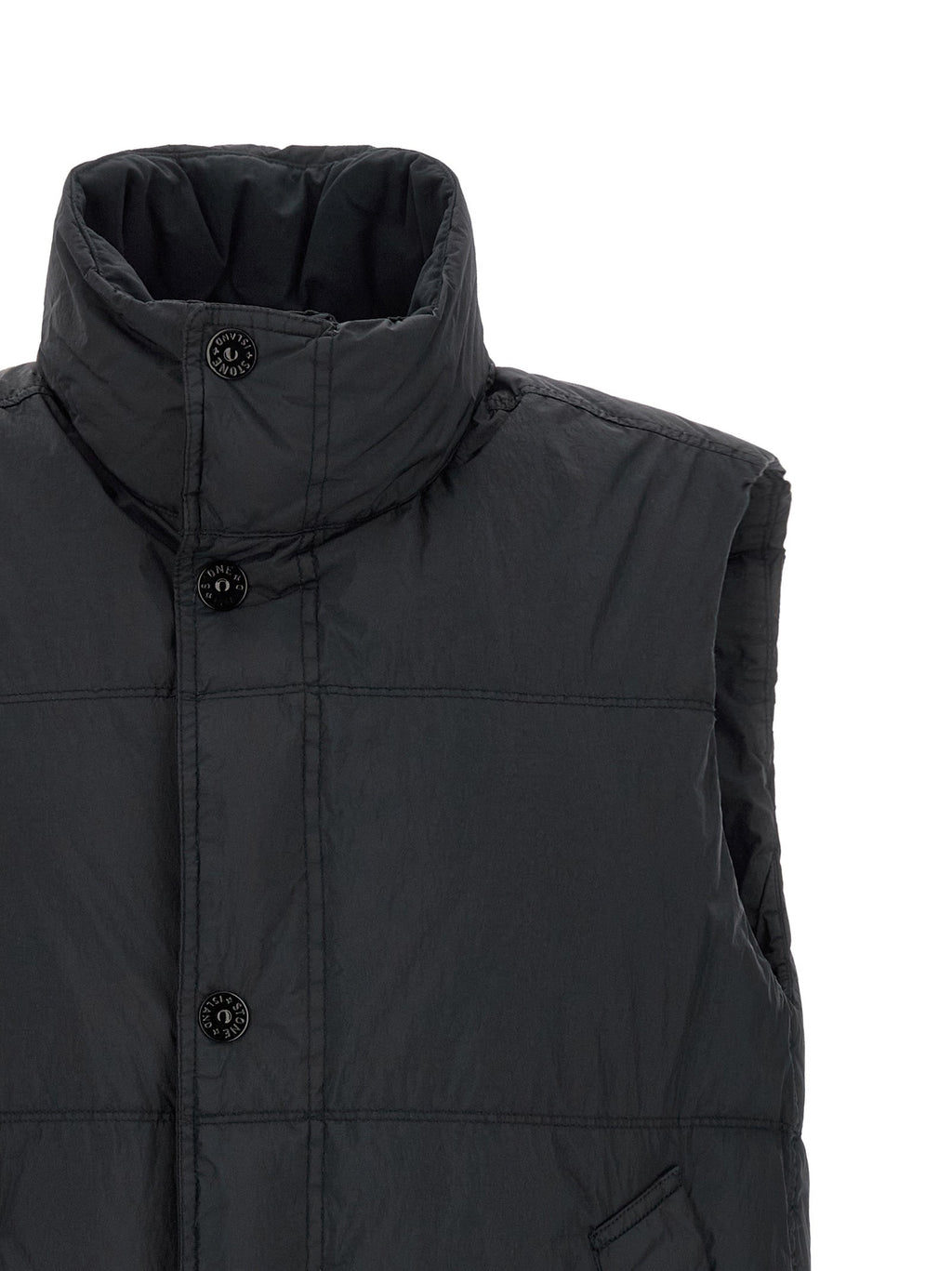 Blaue Ärmellose Jacke aus Polyamid Stone Island