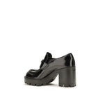 Schwarze Bos Taurus Kalbsleder Plateau-Loafer