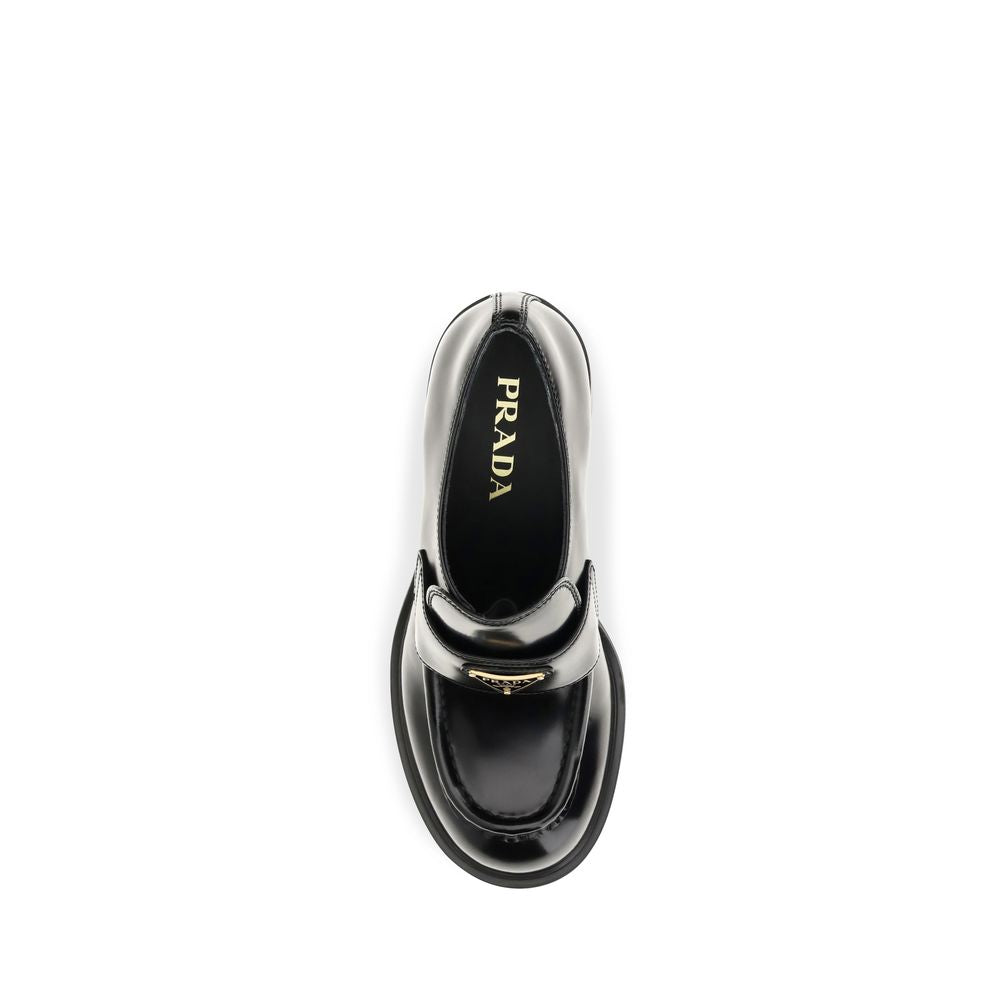 Schwarze Bos Taurus Kalbsleder Plateau-Loafer