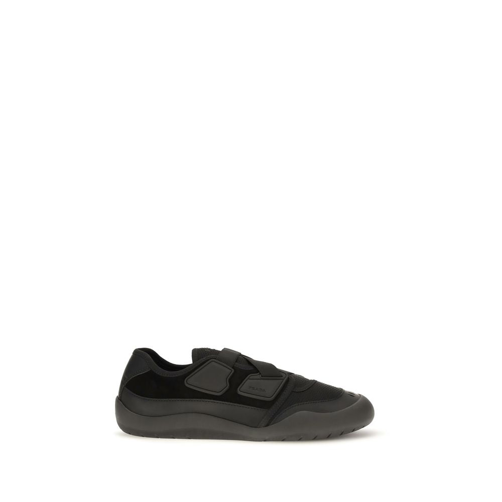 Schwarze Low-Top-Sneaker aus Nylon