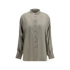 Zweifarbige Seidenbluse