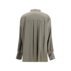 Zweifarbige Seidenbluse