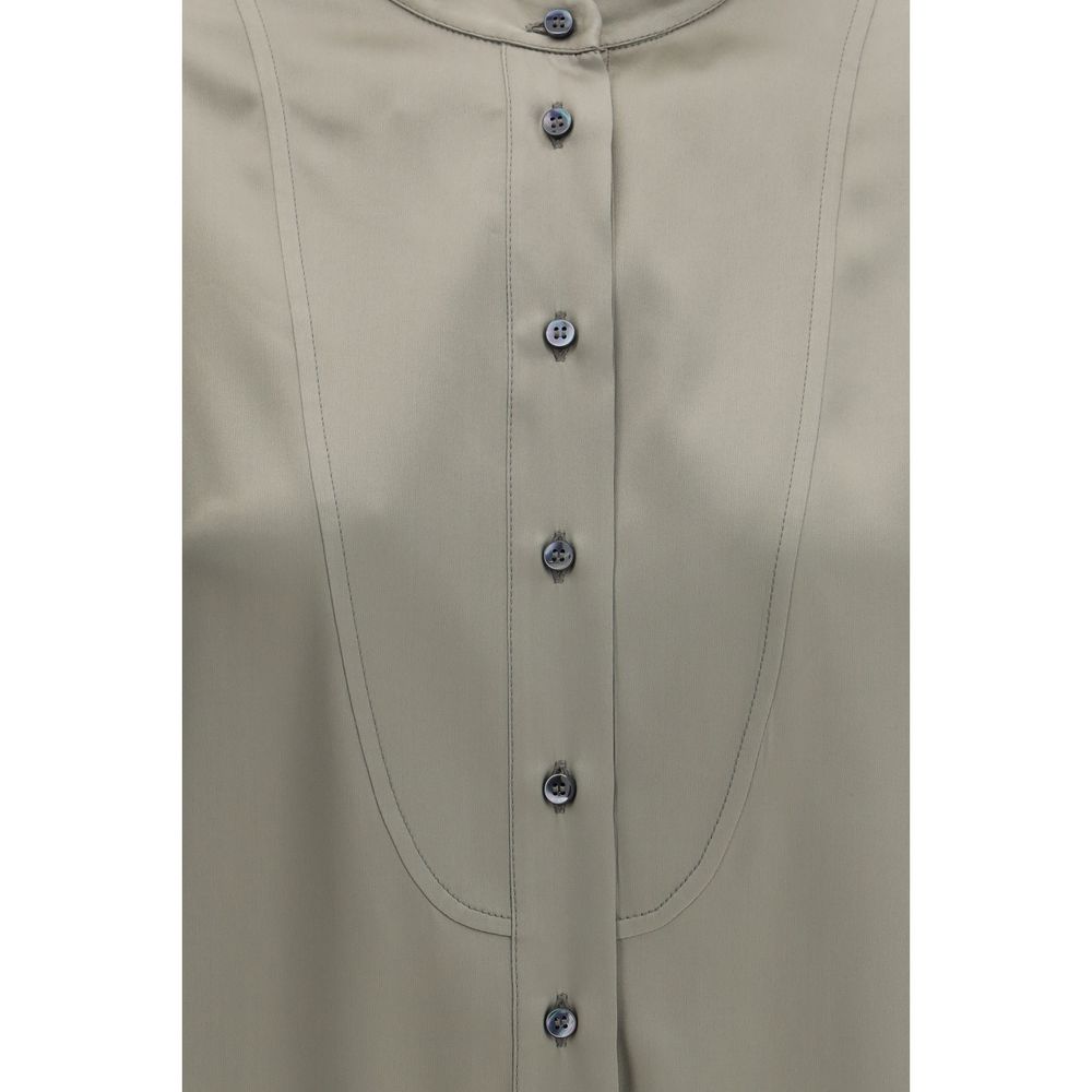 Zweifarbige Seidenbluse
