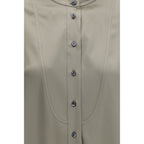 Zweifarbige Seidenbluse