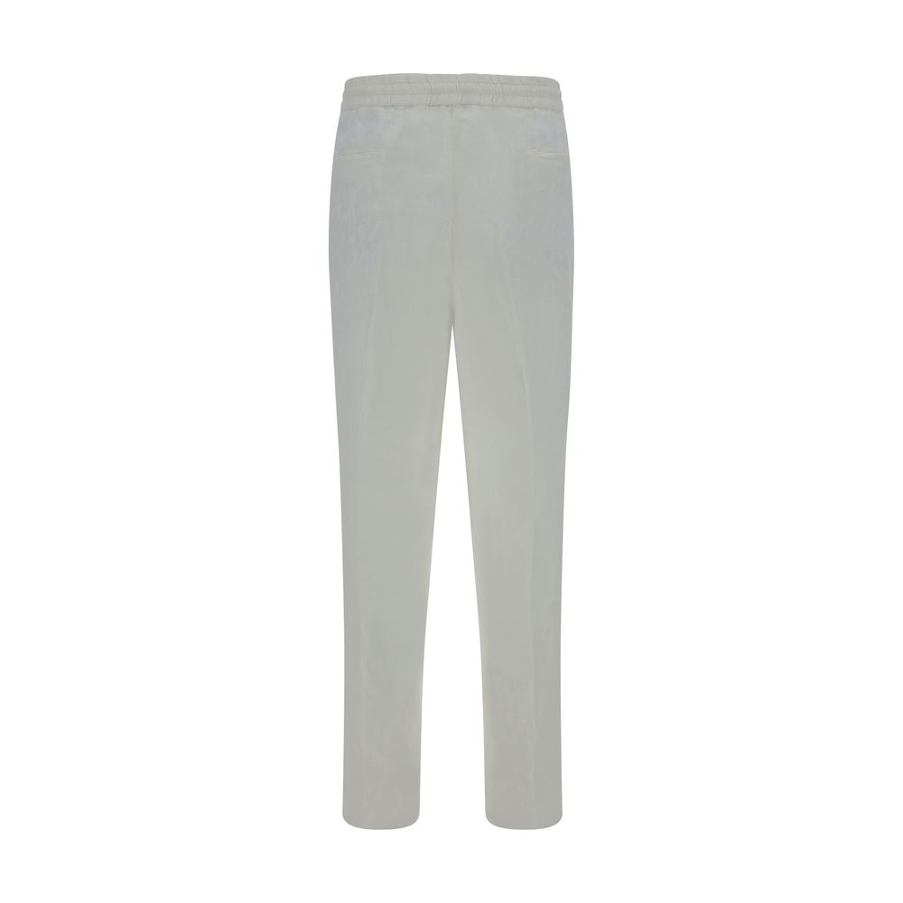 Weiße Leinen-Freizeithose