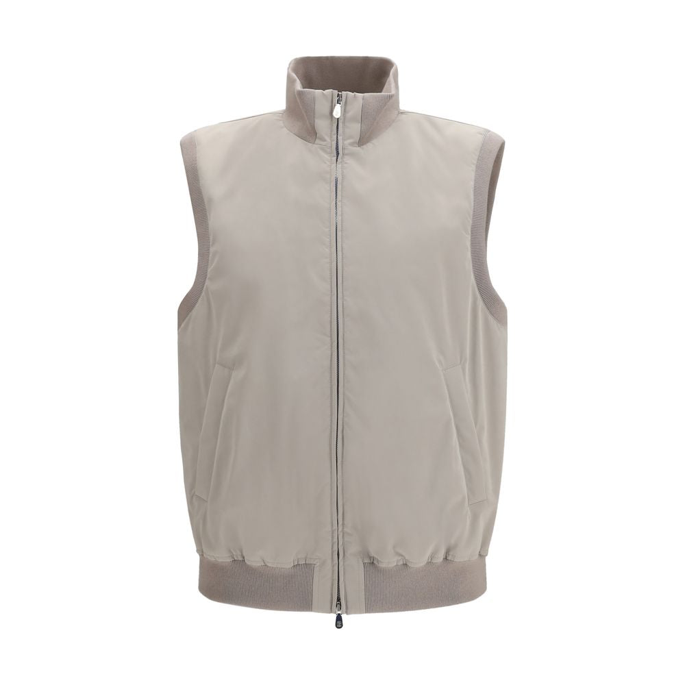 Graue ärmellose Polyester-Weste