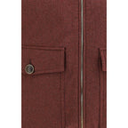 Ärmellose Weste aus Lammwolle Bordeaux Oves Aries Brunello Cucinelli