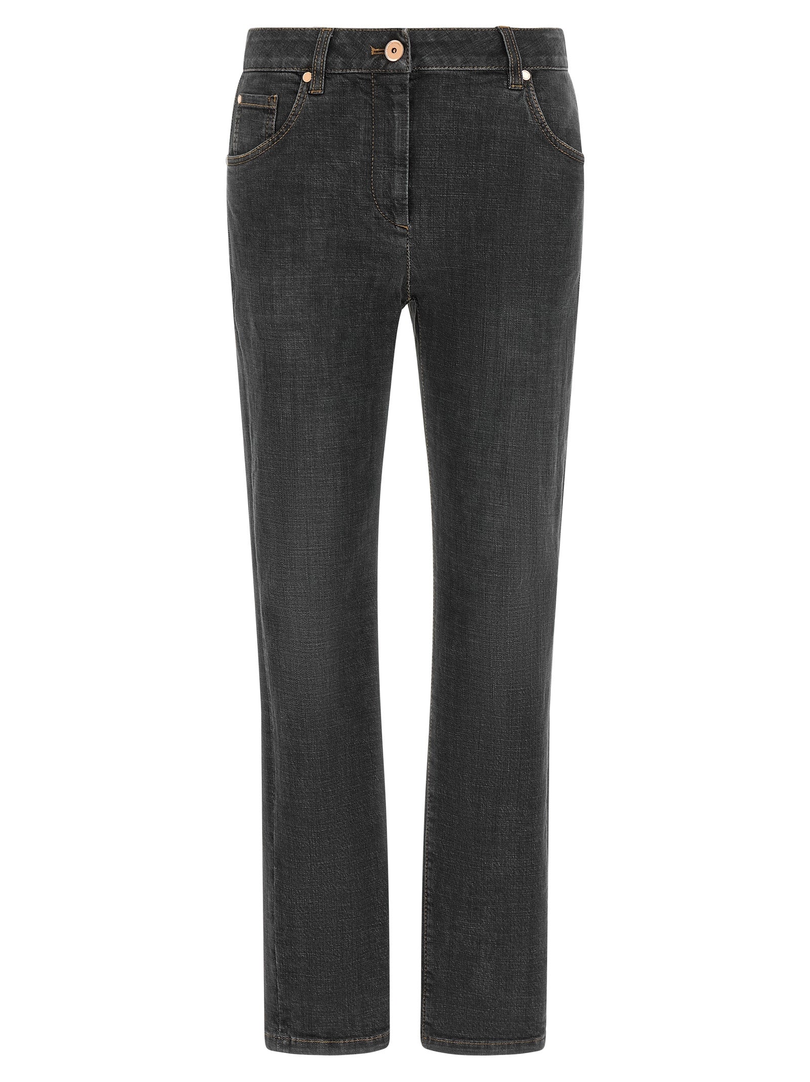 Graue Slim Fit Jeans aus Baumwolle
