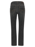 Graue Slim Fit Jeans aus Baumwolle