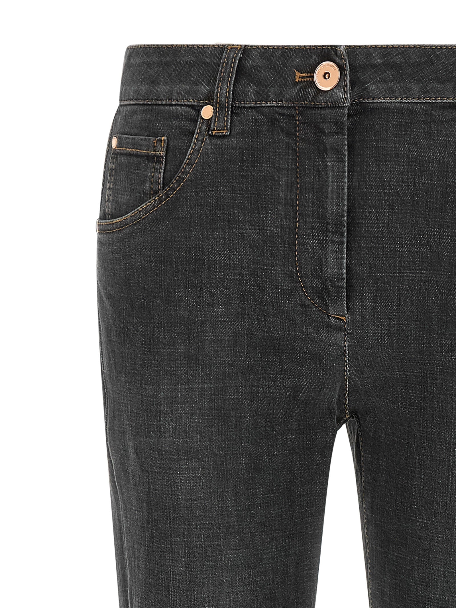 Graue Slim Fit Jeans aus Baumwolle