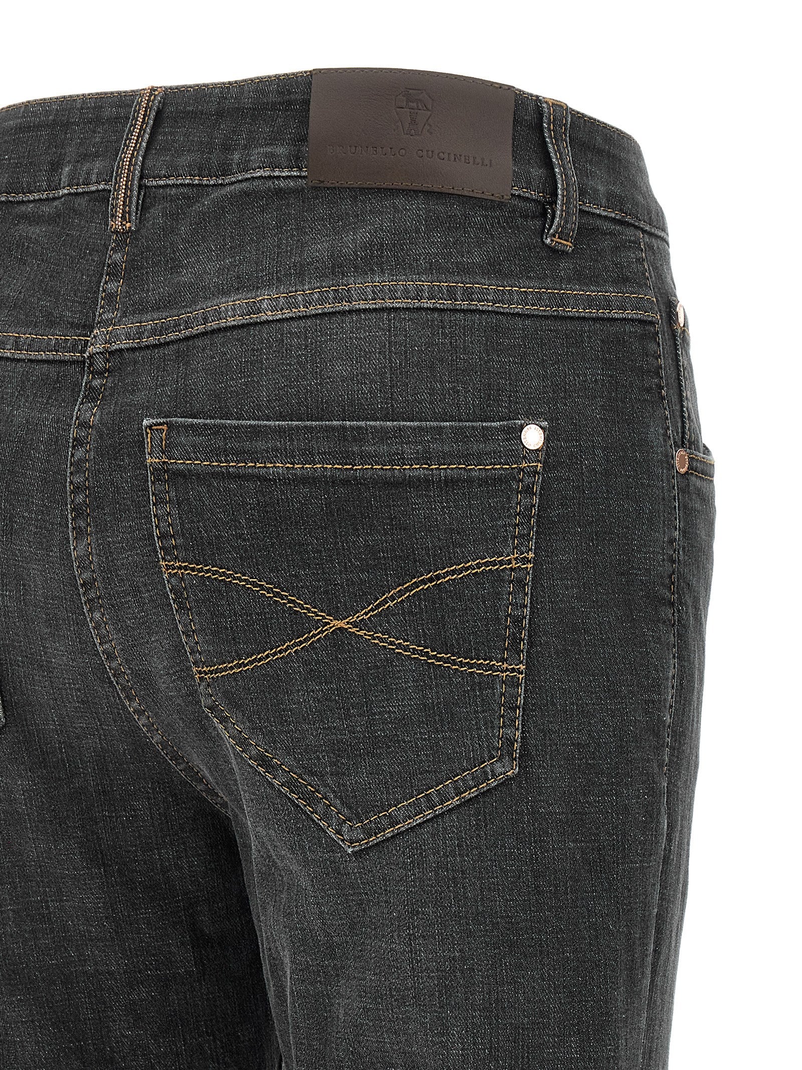 Graue Slim Fit Jeans aus Baumwolle