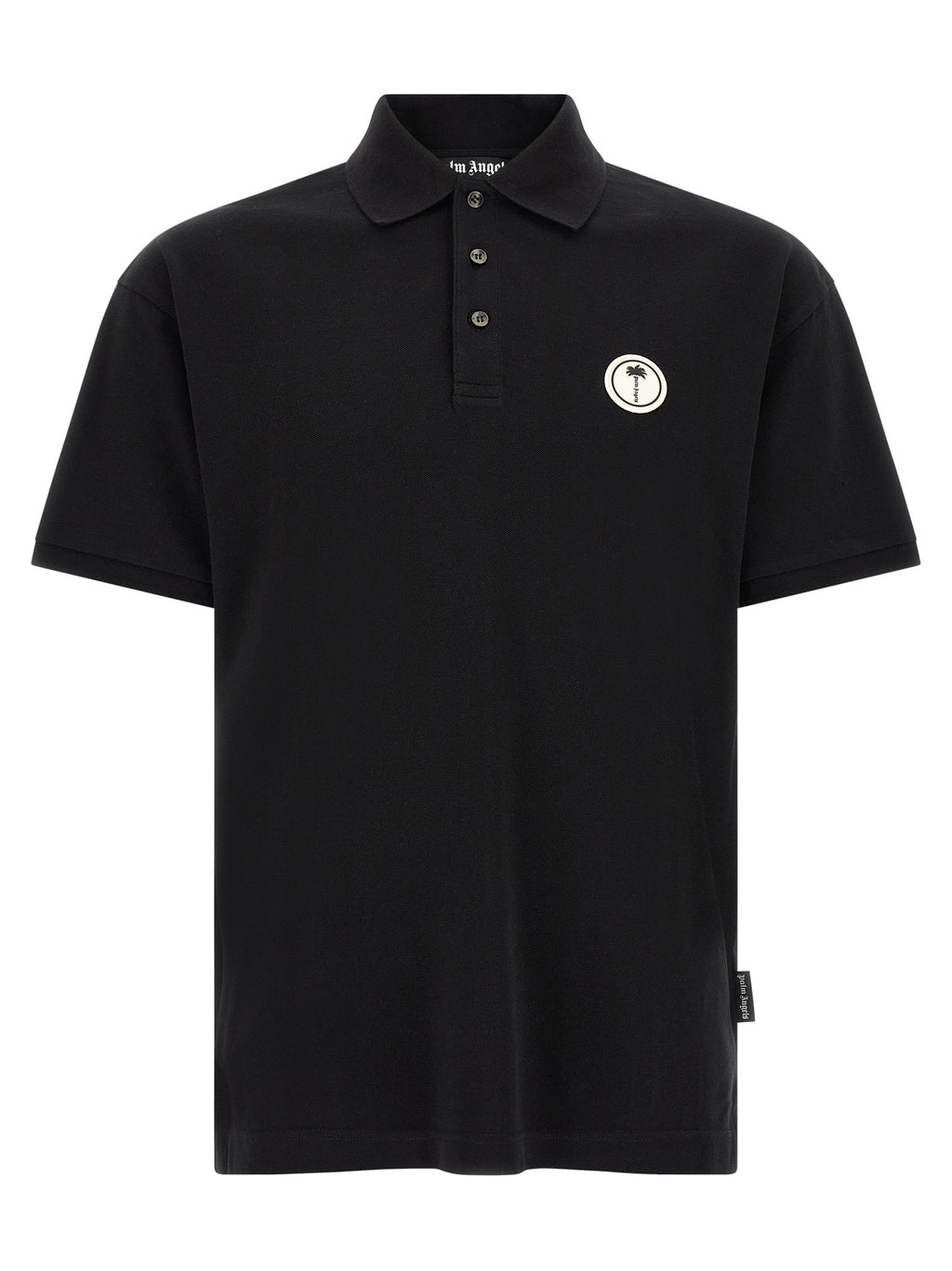 Schwarzes Baumwoll-Poloshirt