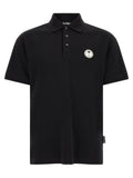Schwarzes Baumwoll-Poloshirt