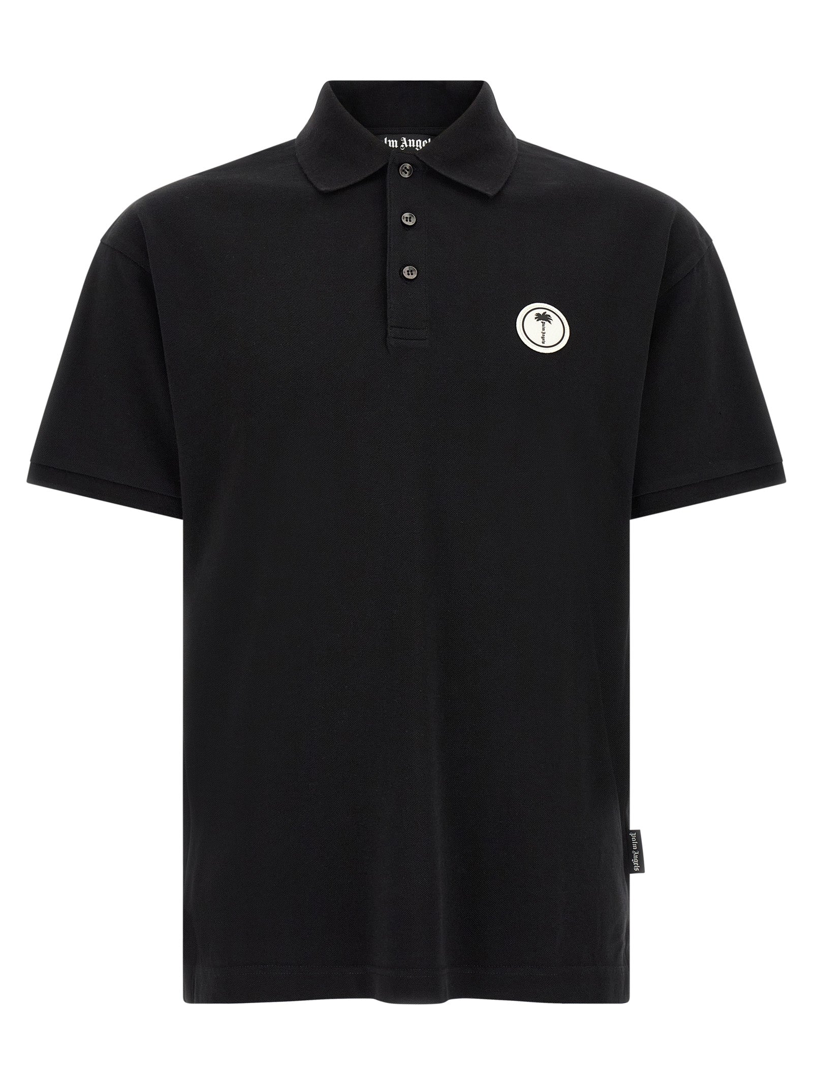 Schwarzes Baumwoll-Poloshirt