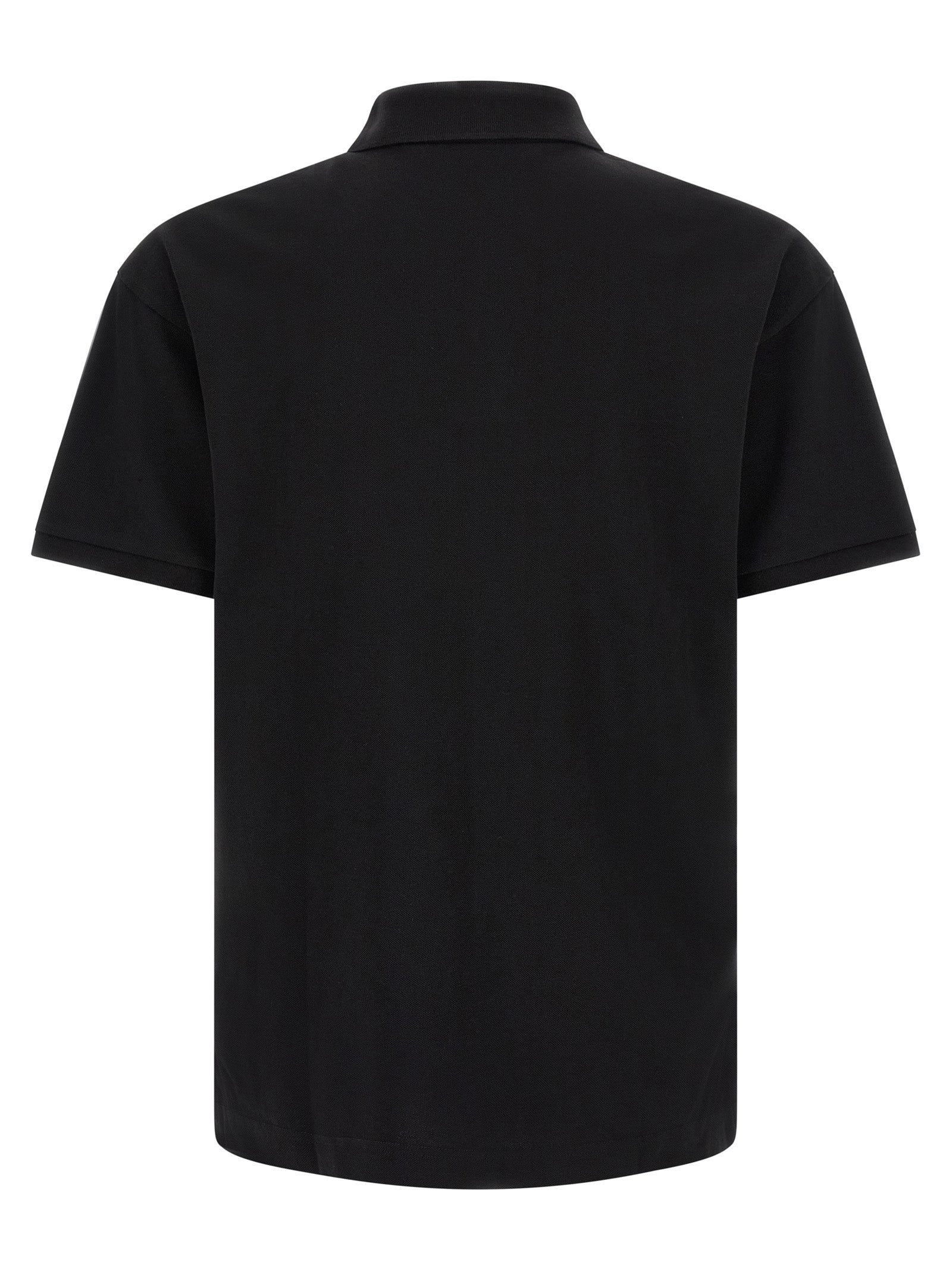 Schwarzes Baumwoll-Poloshirt