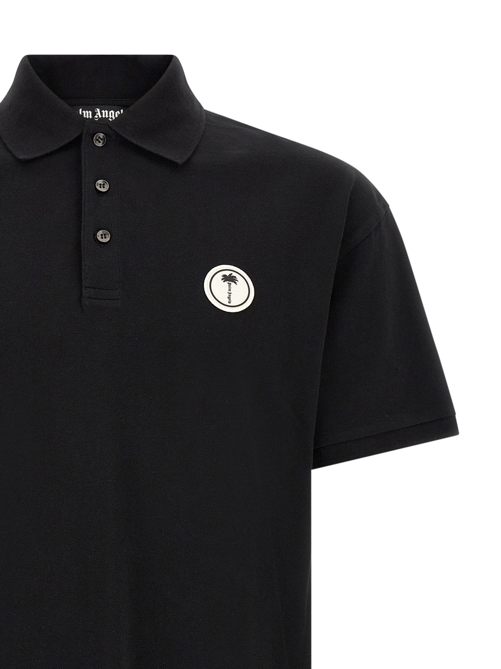 Schwarzes Baumwoll-Poloshirt