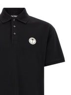 Schwarzes Baumwoll-Poloshirt