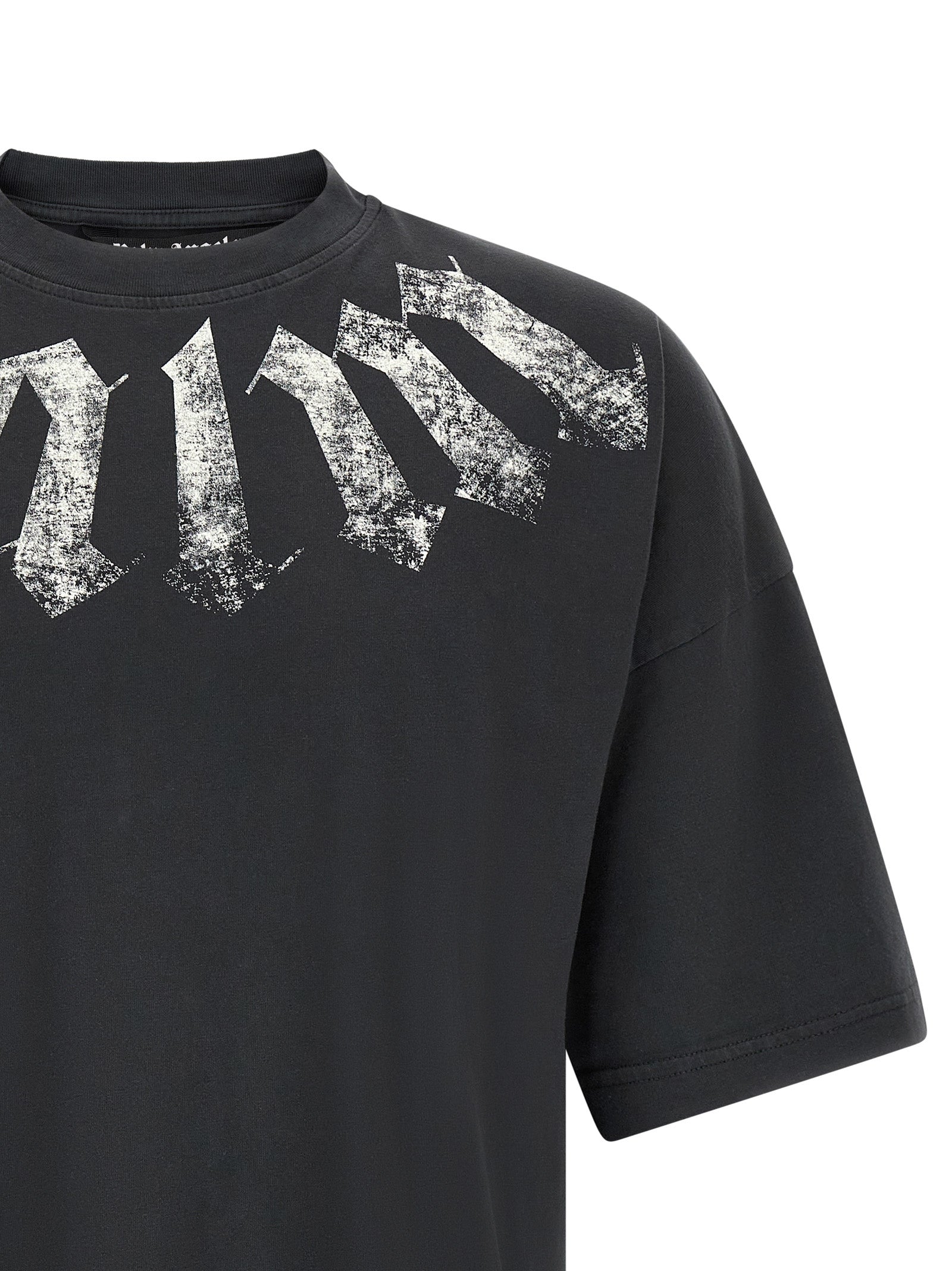 Schwarzes Baumwoll-T-Shirt