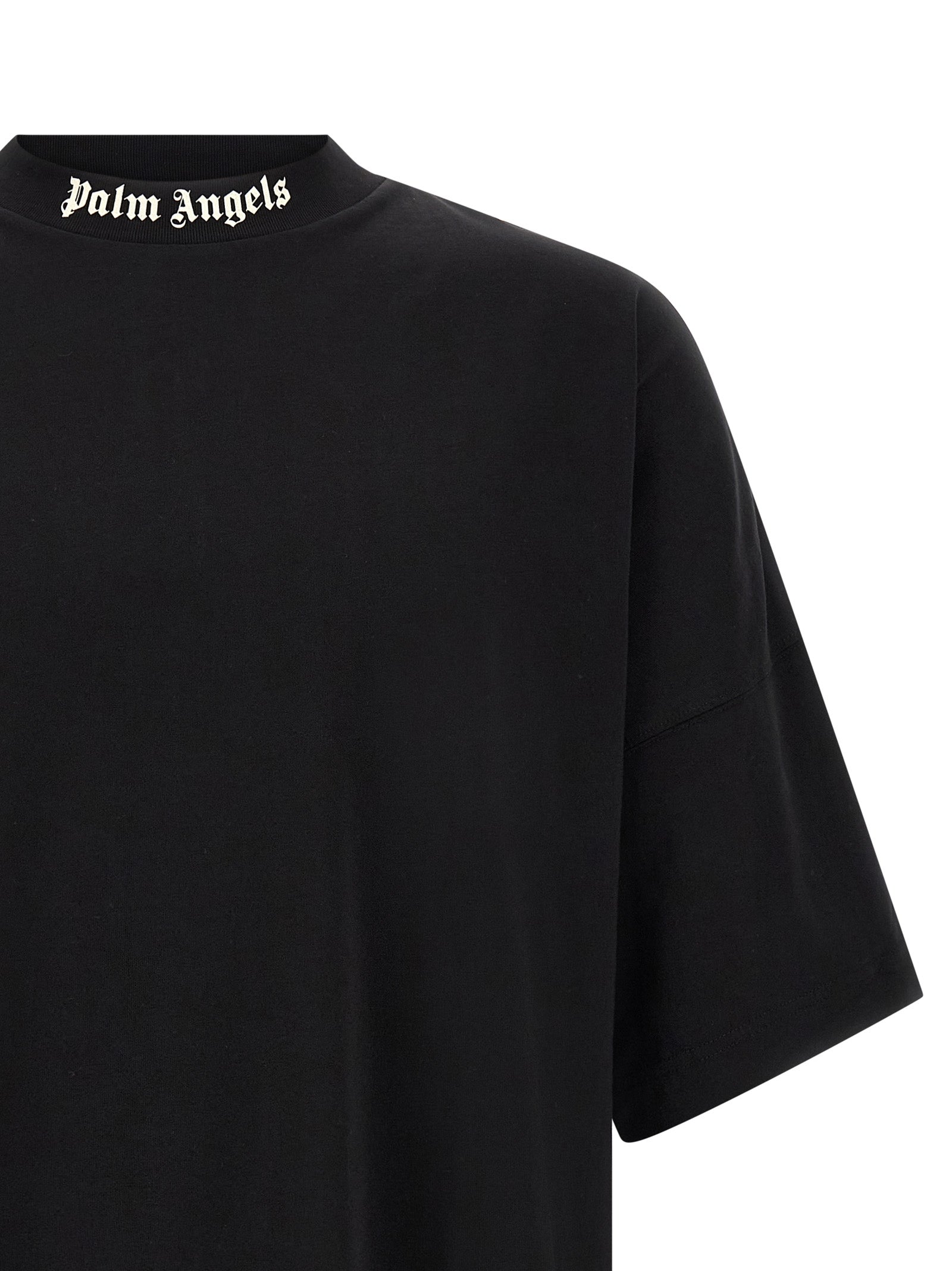 Schwarzes Baumwoll-T-Shirt