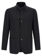 Schwarze Kaschmir-Jacke in voller Länge