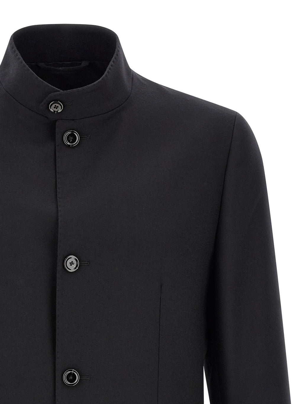Schwarze Kaschmir-Jacke in voller Länge
