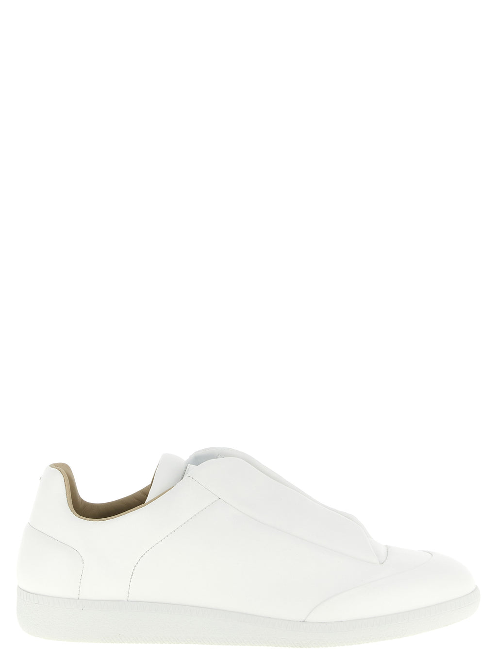Weiße Kalbsleder Low-Top-Sneaker